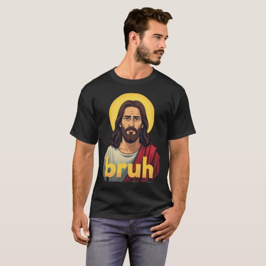 “Bruh” Holy Mood Design – Funny Faith Meme T-shirt (Voorkant volledig)
