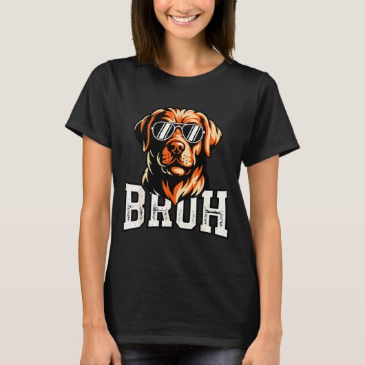 Bruh hond meme grappige labrador retriever t-shirt (Voorkant)