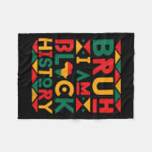 Bruh I Am Black History Pride Afrikaanse jongens Fleece Deken (Voorkant (Horizontaal))