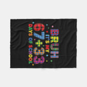 Bruh I Survived 67+33 Days Of School 100th Day Of  Fleece Deken (Voorkant (Horizontaal))