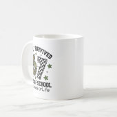 Bruh I Survived 67 Days Camo Checkered Counselor L Koffiemok (Voorkant links)