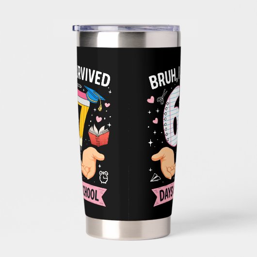 Bruh I survived 67 days of school Geïsoleerde Drinkbeker (Rechts)