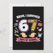 Bruh I survived 67 days of school Kaart (Voorkant)