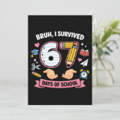 Bruh I survived 67 days of school Kaart (Staand voorkant)