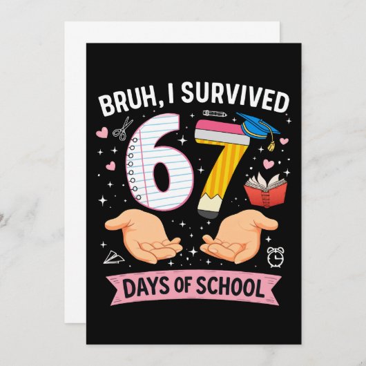 Bruh I survived 67 days of school Kaart (Voorkant / Achterkant)