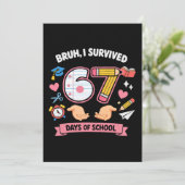 Bruh I survived 67 days of school Kaart (Staand voorkant)