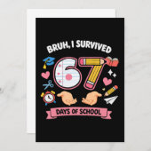 Bruh I survived 67 days of school Kaart (Voorkant / Achterkant)