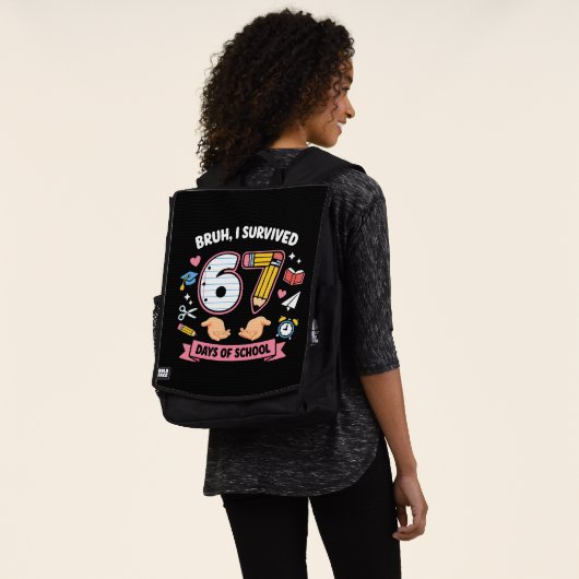 Bruh I survived 67 days of school Rugtassen (Gedragen)