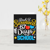 Bruh I Survived 67 Days Of School Six Seven Meme T Kaart (Gele Bloem)