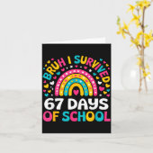 Bruh I Survived 67 Days Of School Six Seven Meme T Kaart (Gele Bloem)