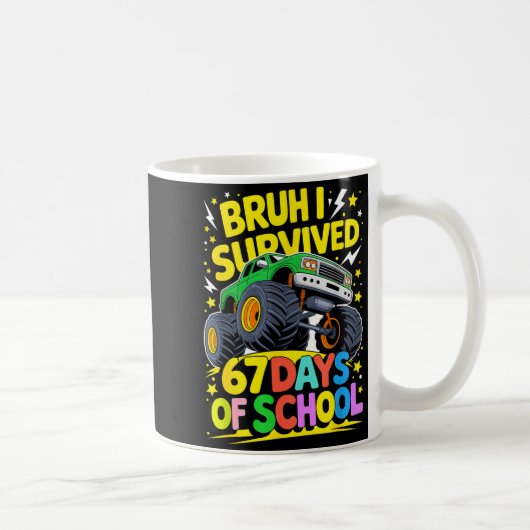 Bruh I Survived 67 Days Of School Six Seven Meme T Koffiemok (Rechts)