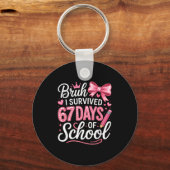 Bruh I Survived 67 Days Of School Six Seven Meme T Sleutelhanger (Voorkant)