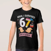 Bruh I survived 67 days of school Tri-Blend Shirt (Voorkant)