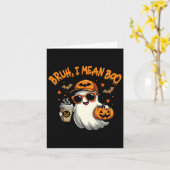 Bruh, ik bedoel Boo Funny Ghost Coffee Pumpkin Spo Kaart (Gele Bloem)