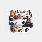 Bruh, ik bedoel Boo Funny Ghost Jack O Lantern Cof Fleece Deken (Voorkant (Horizontaal))