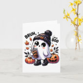 Bruh, ik bedoel Boo Funny Ghost Jack O Lantern Cof Kaart (Gele Bloem)