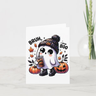 Bruh, ik bedoel Boo Funny Ghost Jack O Lantern Cof Kaart