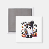 Bruh, ik bedoel Boo Funny Ghost Jack O Lantern Cof Magneet (Voorkant / Achterkant)