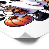 Bruh, ik bedoel Boo Funny Ghost Jack O Lantern Cof Poster (Hoek)