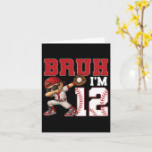 Bruh Ik ben 12 Verkoop 12e Familie Verjaardagsfees Kaart (Gele Bloem)