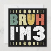 Bruh Ik ben 3 3e verjaardag  Grappig Meisje en Jon Kaart (Voorkant)