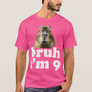 Bruh ik ben 9 jaar oud Capybara 9e verjaardag Capy T-shirt