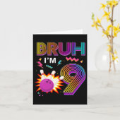 Bruh Ik ben 9 jaar oud Verjaardag 9e Verjaardag Bo Kaart (Gele Bloem)