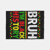 Bruh ik ben Black History Month Melanine Afrika zw Fleece Deken (Voorkant (Horizontaal))