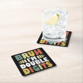 Bruh Ik ben Dubbele Cijfers Grappige 10e Verjaarda Kartonnen Onderzetters (Insitu)