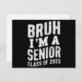 Bruh Ik ben een senior klas van 2025 Afstuderen Briefkaart (Voorkant / Achterkant)