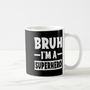 Bruh ik ben een superheld Funny Lazy Halloween kos Koffiemok