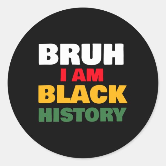 Bruh ik ben zwarte geschiedenis Sticker 2 (Voorkant)