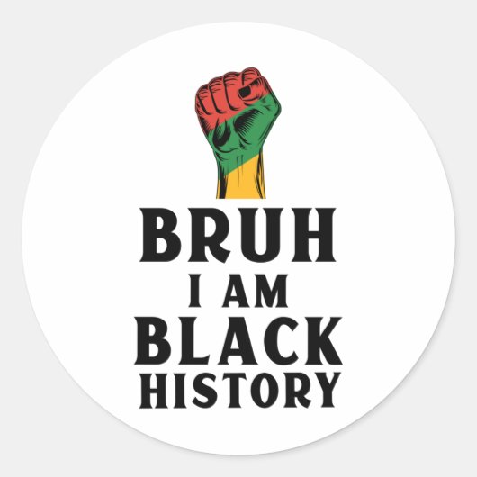 Bruh ik ben zwarte geschiedenis Sticker 3 (Voorkant)