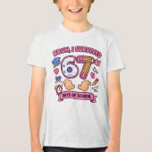 Bruh ik heb 67 dagen school overleefd Tri-Blend shirt (Voorkant)
