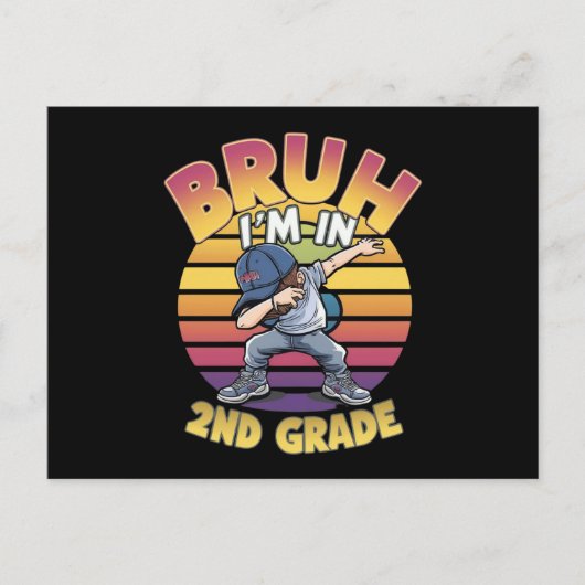 BRUH IK ZIT IN DE 2E KLAS BRIEFKAART (Voorkant)
