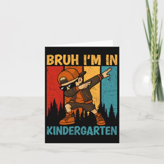 Bruh Ik Zit Op De Kleuterschool Kleuterschool Dabb Kaart (Voorkant)