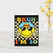 Bruh I'm 10 Years Old Blue Birthday Boys 10th Birt Kaart (Gele Bloem)