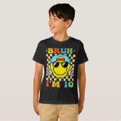 Bruh I'm 10 Years Old Blue Birthday Boys 10th Birt T-shirt (Voorkant volledig)