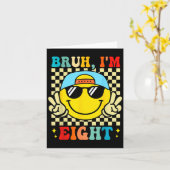 Bruh I'm Eight 8 8th Birthday Groovy Boys Girls 8  Kaart (Gele Bloem)