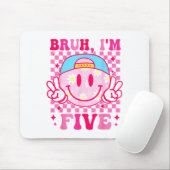 Bruh I'm Five 5 5th Birthday Girls Groovy 5 Years  Muismat (Met muis)