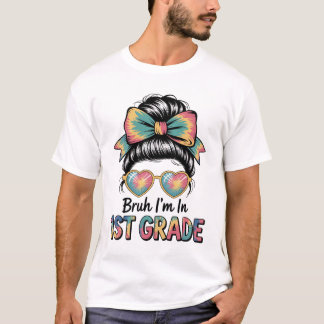 Bruh im in 1e klas rommelig broodje eerste schoold t-shirt