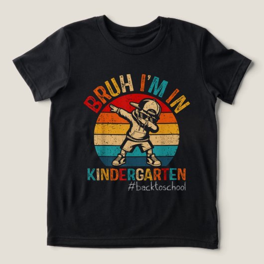 Bruh I'm In Kindergarten Dabbing Boy First day Of  Tri-Blend Shirt (Design voorkant)