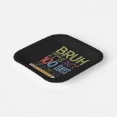 Bruh is mijn 100 dagen van school grappige 100e da papieren bordje (Gebogen)