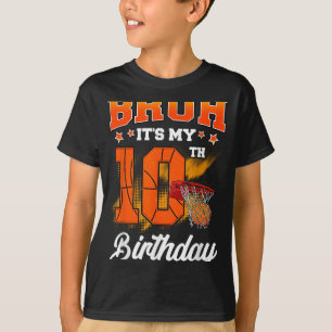 Bruh is mijn 10e verjaardag Boy Baller Basketball  T-shirt