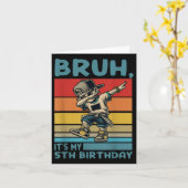 Bruh is mijn 5e verjaardag Dabbing B-day Boy 5 jaa Kaart (Gele Bloem)