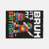 Bruh is mijn verjaardag Master Builder Brick Me Fleece Deken (Voorkant (Horizontaal))