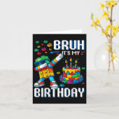 Bruh is mijn verjaardag Master Builder Dabbing Blo Kaart (Gele Bloem)