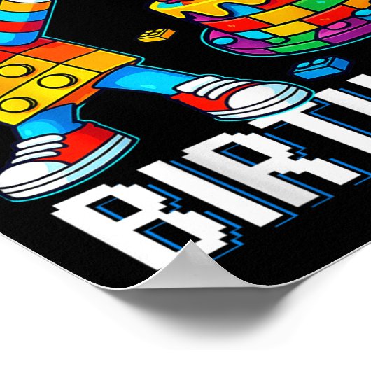 Bruh is mijn verjaardag Master Builder Dabbing Blo Poster (Hoek)