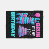 Bruh It’s My Birthday Funny Llama Pinata Bday Boy  Fleece Deken (Voorkant (Horizontaal))