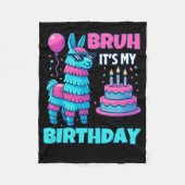 Bruh It’s My Birthday Funny Llama Pinata Bday Boy  Fleece Deken (Voorkant)